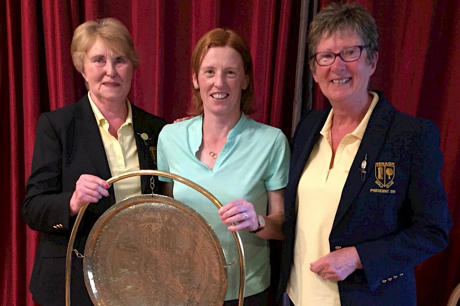 Deirdre Hughes recent winner of the Kit Renehan Trophy at Nenagh Golf Club. Pictured with Mary O’Shea( Lady Captain) and Toni Brophy(Lady President).